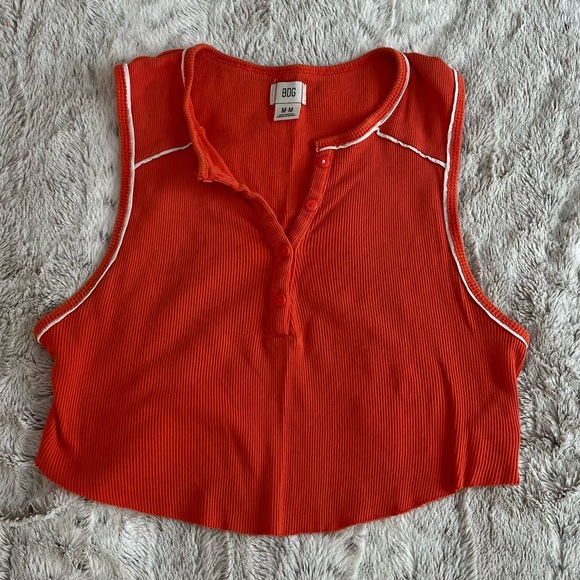 Urban Outfitters Tops - Urban Outfitters BDG Orange White Trim Crop Top